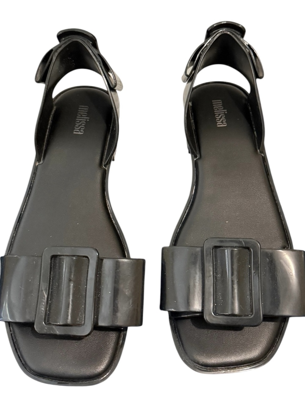 Melissa Black Jelly Bow Buckle Sandals